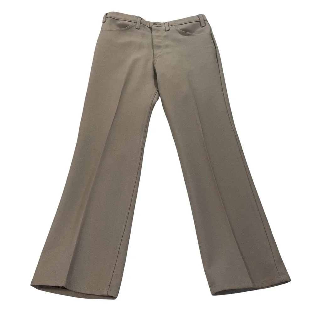 Vintage Levis 517 Sta-Prest Pants Mens 33x30 Taupe Bootcut Made in USA